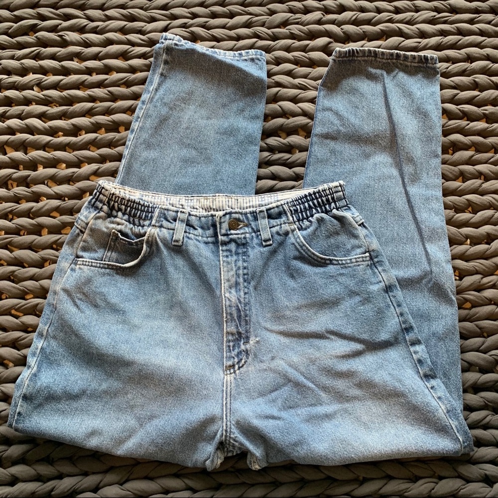 Lee Vintage Super High Elastic Waisted Light Wash Jeans Size 30x27